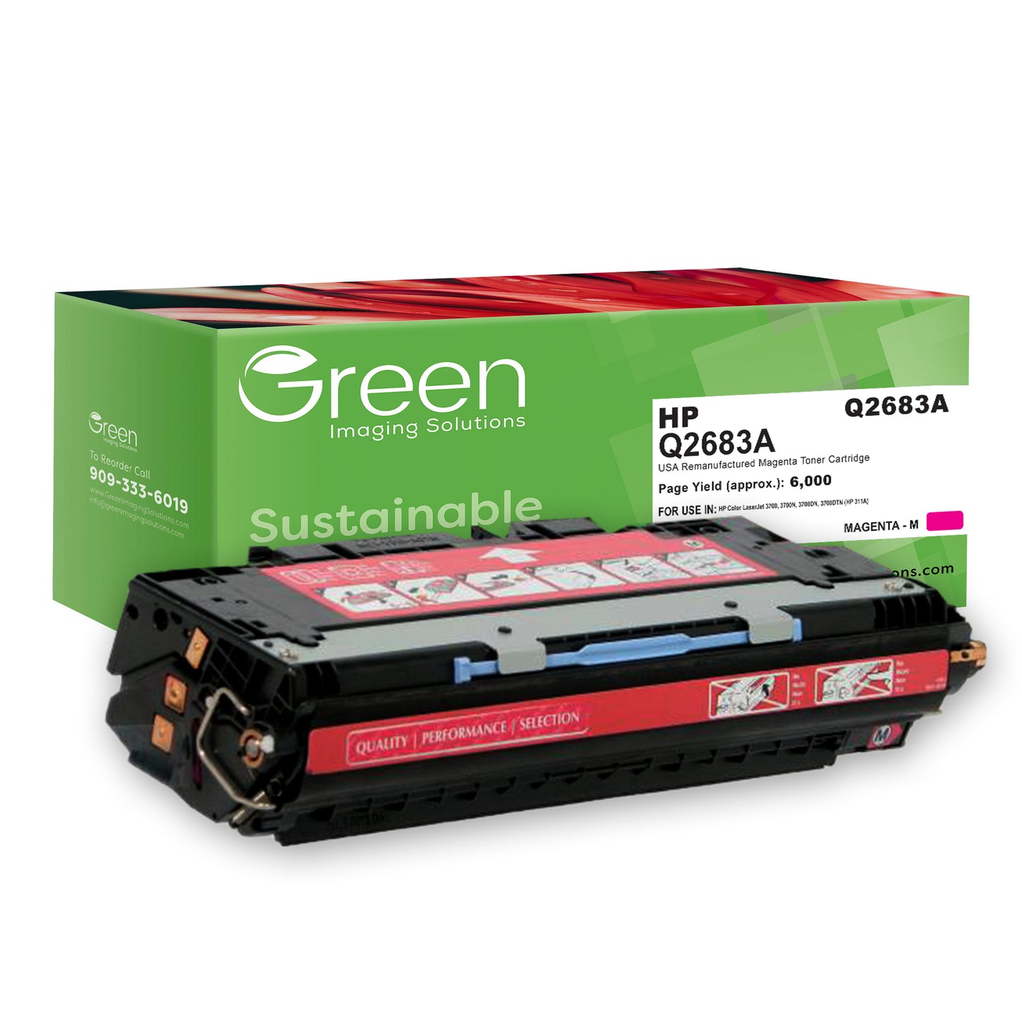GIS USA Remanufactured Magenta Toner Cartridge for HP Q2683A (HP 311A)