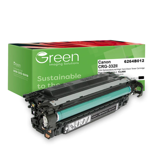 Green Imaging Solutions USA Remanufactured High Yield Black Toner Cartridge for Canon 6264B012 (CRG-332II)
