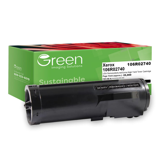 Green Imaging Solutions USA Remanufactured Extra High Yield Toner Cartridge for Xerox 106R02740