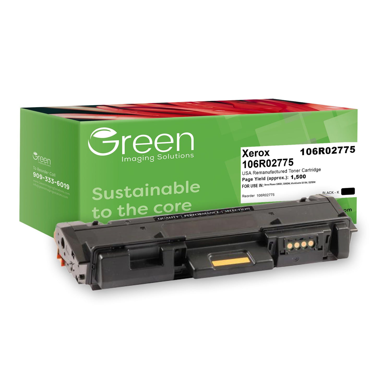 Green Imaging Solutions USA Remanufactured Toner Cartridge for Xerox 106R02775