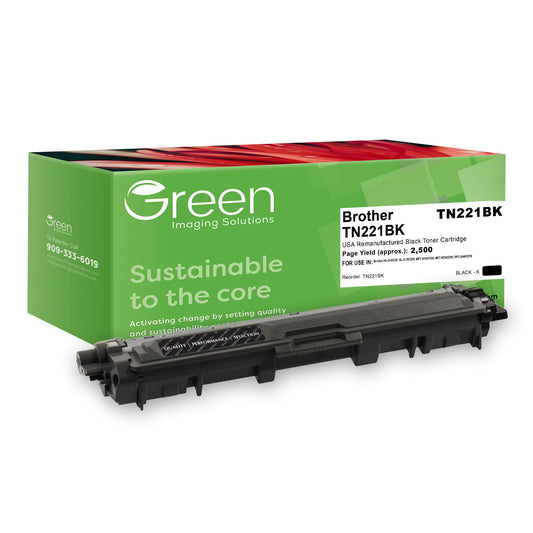 Green Imaging Solutions USA Remanufactured Black Toner Cartridge for Brother TN221