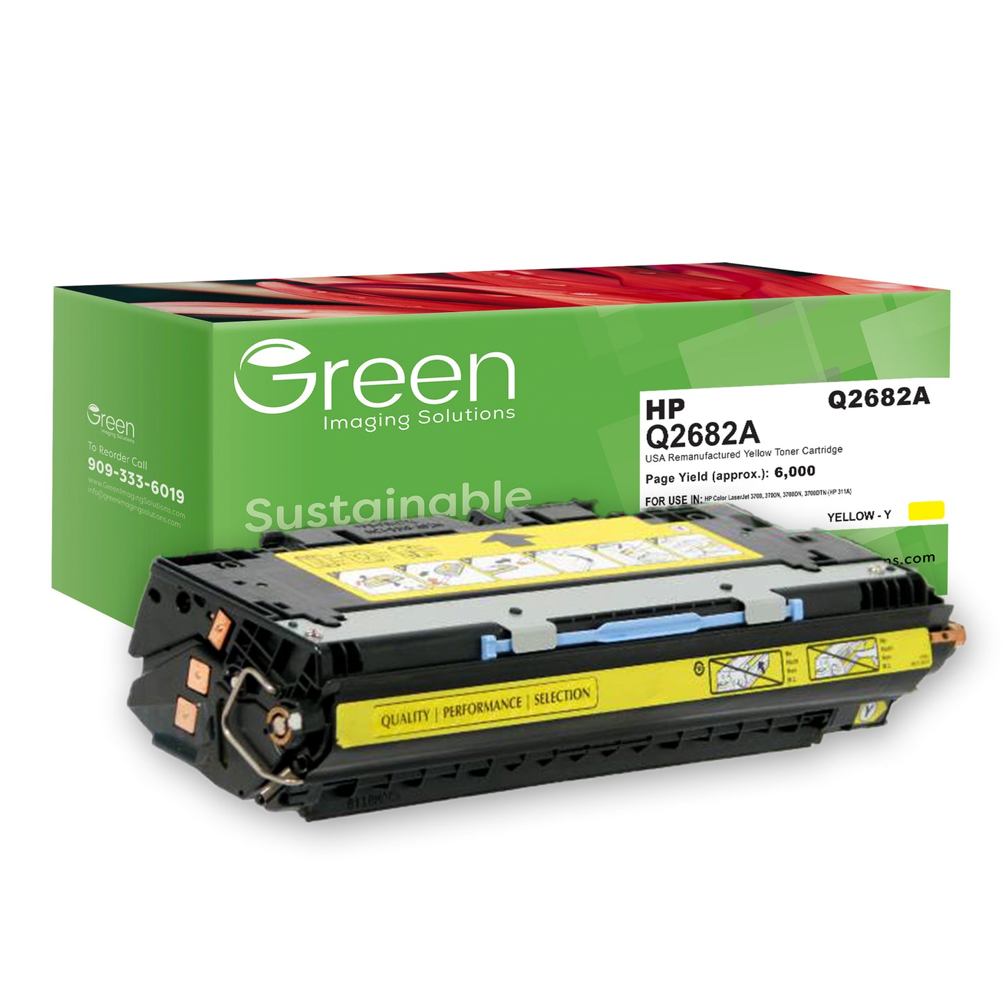 GIS USA Remanufactured Yellow Toner Cartridge for HP Q2682A (HP 311A)