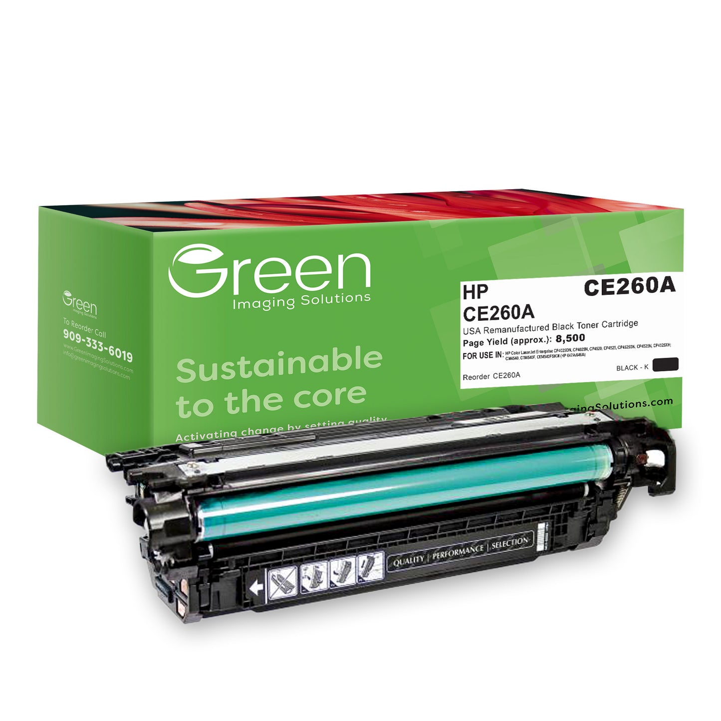 GIS USA Remanufactured Black Toner Cartridge for HP CE260A (HP 647A/646A)