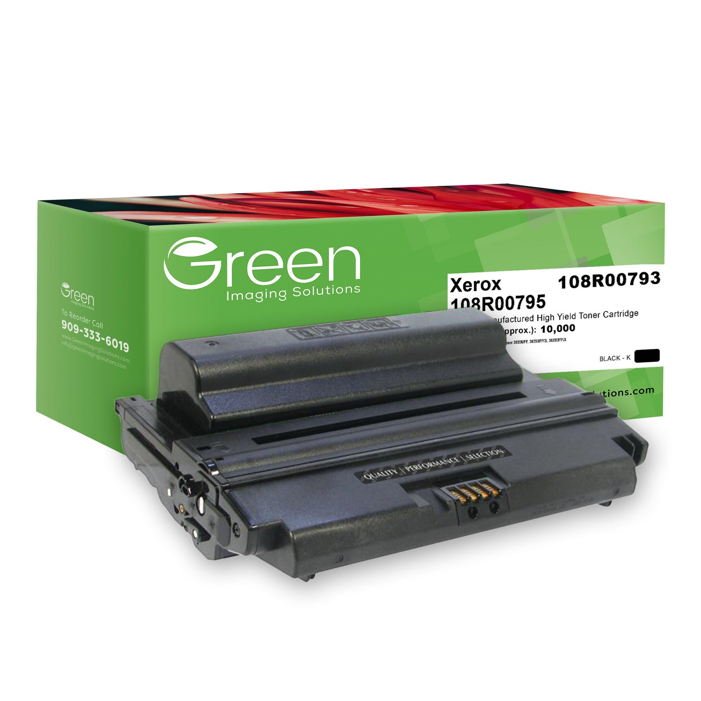 Green Imaging Solutions USA Remanufactured High Yield Toner Cartridge for Xerox 108R00795/108R00793