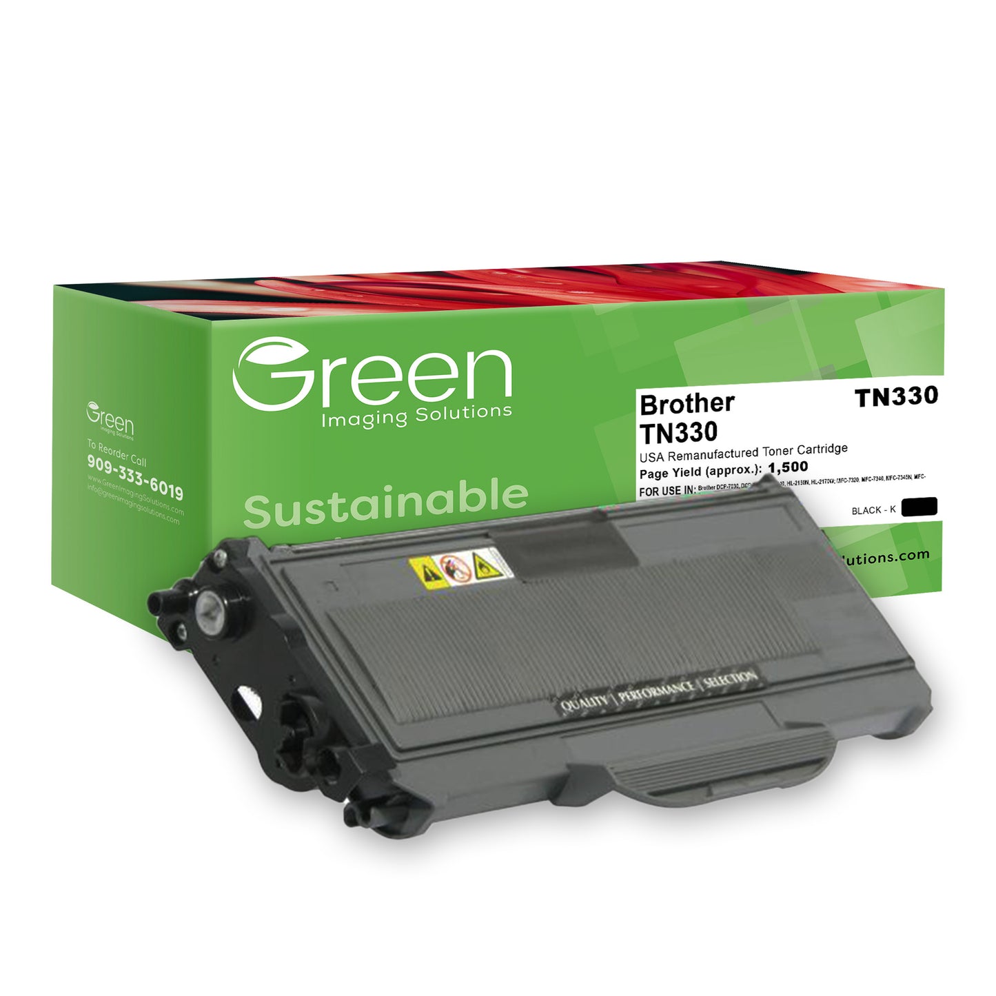 Green Imaging Solutions USA Remanufactured Toner Cartridge for Brother TN330