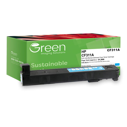 Green Imaging Solutions USA Remanufactured Cyan Toner Cartridge for HP 826A (CF311A)