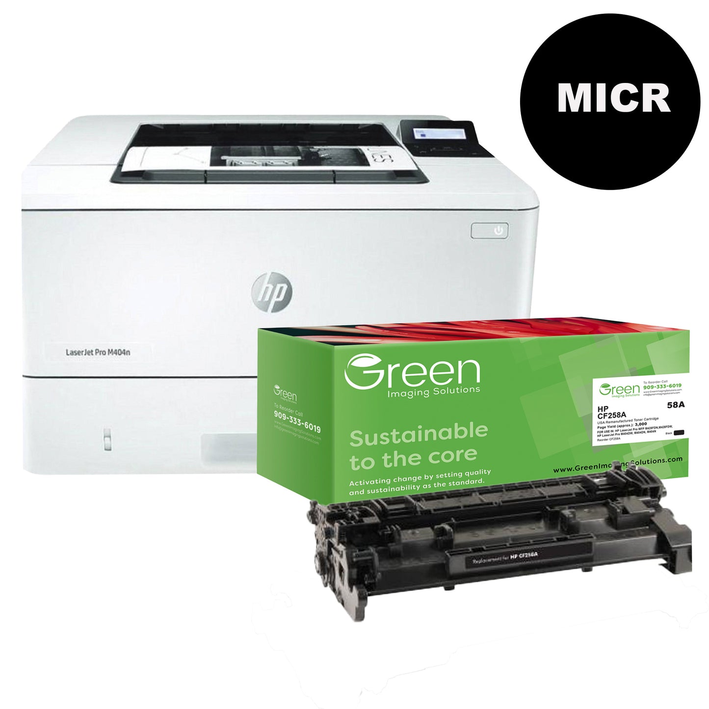 MICR Printer Bundle - M404N with 58A Toner