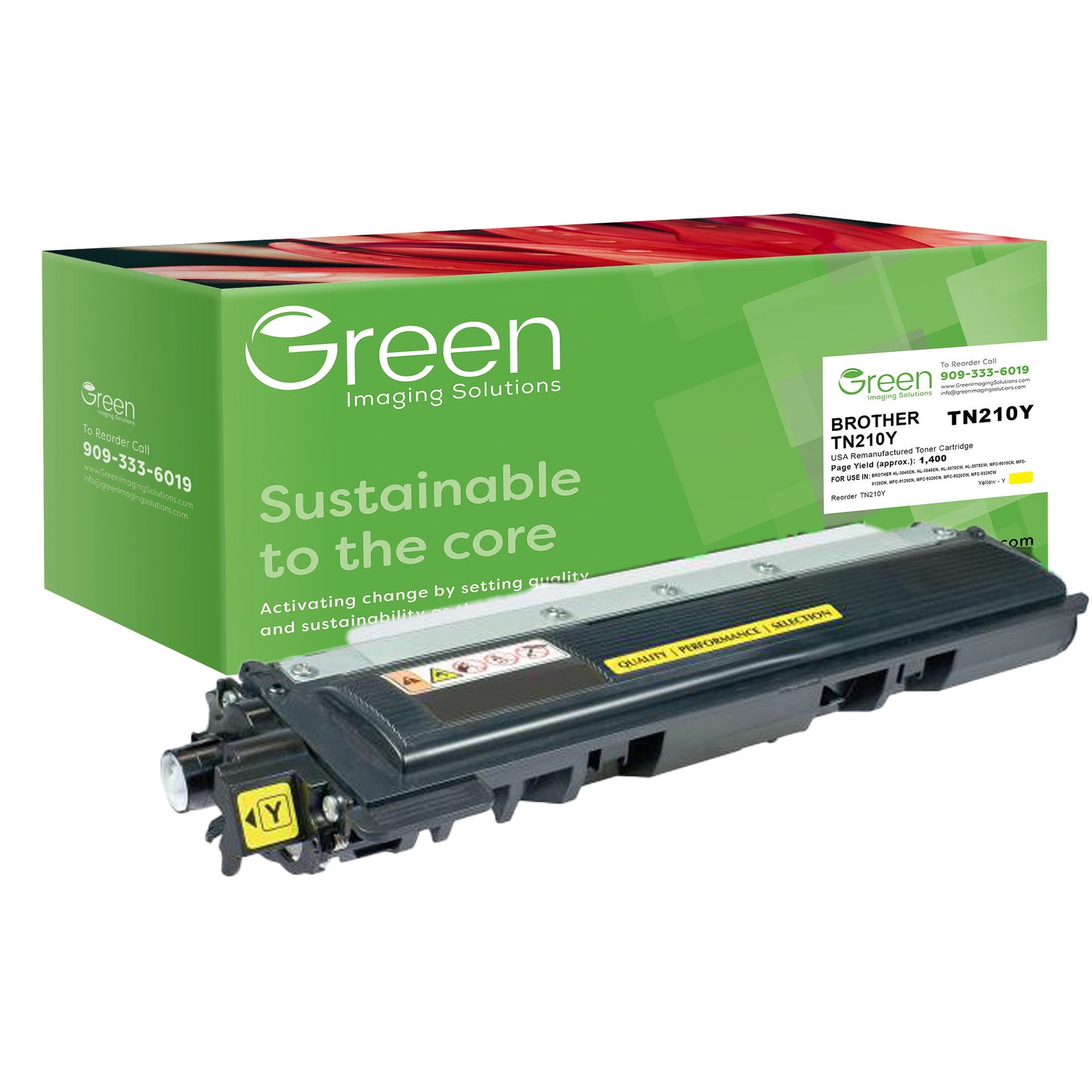 GIS USA Remanufactured Yellow Toner Cartridge for Brother TN210