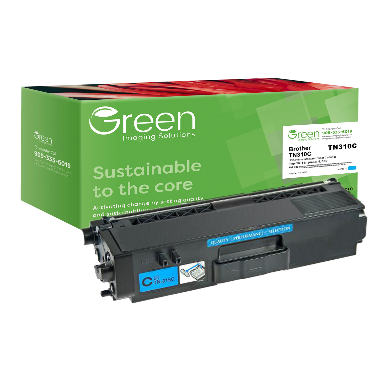 Green Imaging Solutions USA Remanufactured Cyan Toner Cartridge for Brother TN310